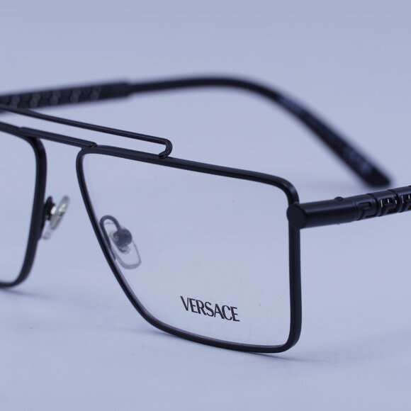 Versace VE1295 1433 Eyeglasses Matte Black 57mm Rectangle Frame - Picture 8 of 10